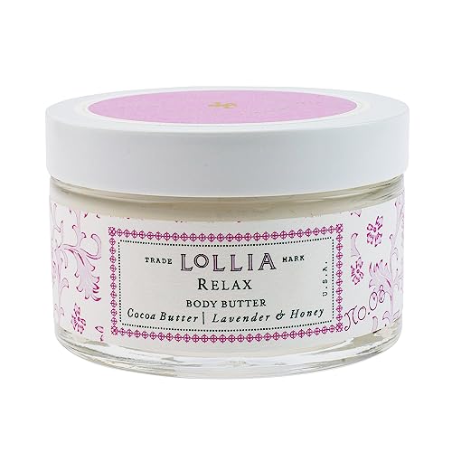 LOLLIA Relax Body Butter - Hydrating Lavender & Honey Lotion with Shea & Cocoa Butter - 5.5oz