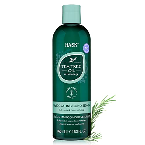 HASK Tea Tree & Rosemary Oil Conditioner - Scalp Care, Gluten-Free, No Artificial Colors - 12 fl oz