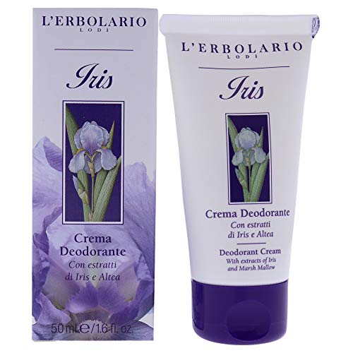 L'Erbolario Iris Deodorant Cream - Floral Scent, Skin Protection, Organic Ingredients - 1.6 Oz