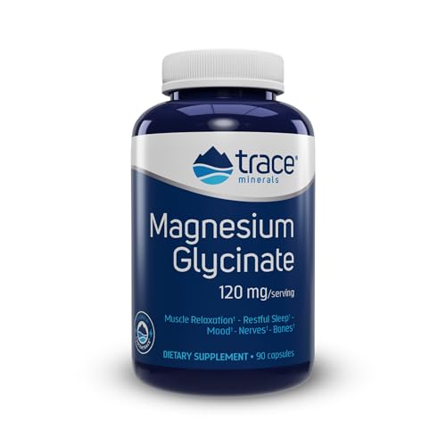 Trace Minerals Magnesium Glycinate Capsules - Daily Support, Vegan, 120 mg - 90 Count