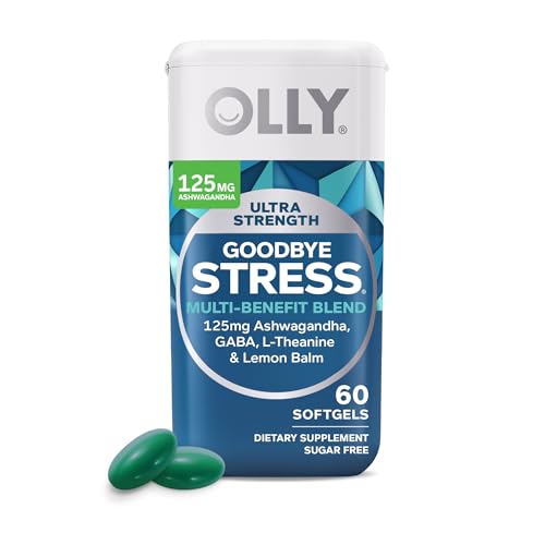 OLLY Herbal Supplement - Stress Relief with GABA, Ashwagandha & L-Theanine - 60 Softgels