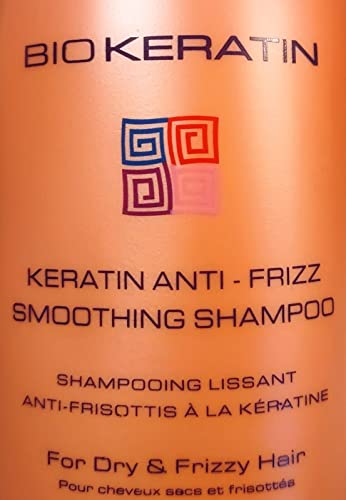 Bio PureOils Keratin Smoothing Shampoo - Anti-Frizz, Botanical Extracts, Sulfate Free - 12oz