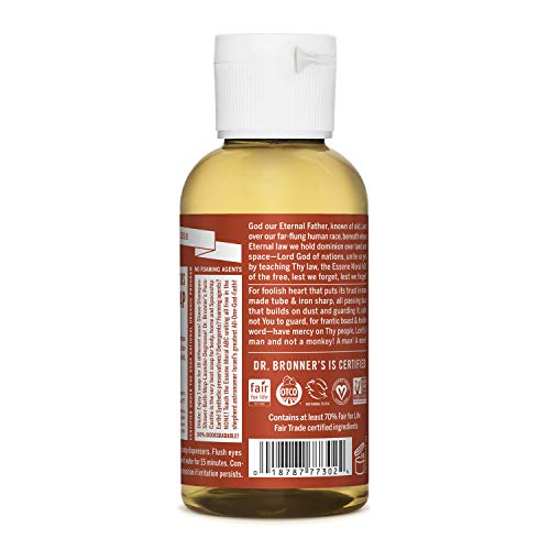 Dr. Bronner's Pure-Castile Liquid Soap - Organic Oils, Fair Trade, Versatile Uses - 2oz