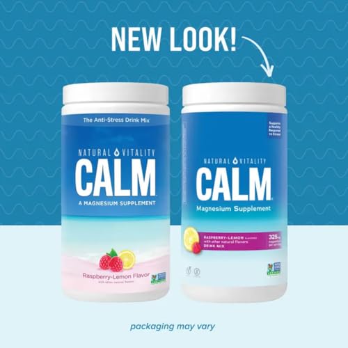 Natural Vitality Calm Magnesium Supplement - Supports Relaxation, Raspberry Lemon Flavor - 20oz