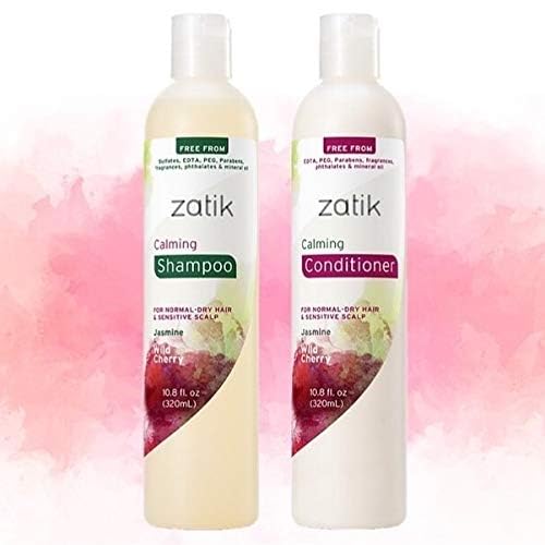 Zatik Naturals Conditioner Set - Soothes Dry Scalp & Dandruff, Vegan, pH Balanced - 10.8 oz