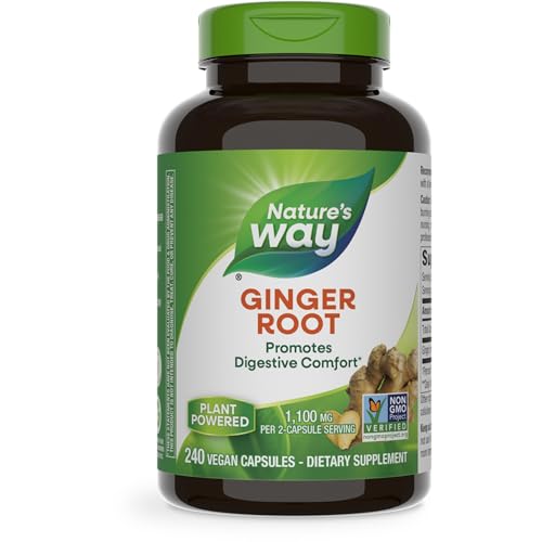 Nature's Way Ginger Root Supplement - Promotes Digestive Comfort, Non-GMO, Vegan - 240 Capsules