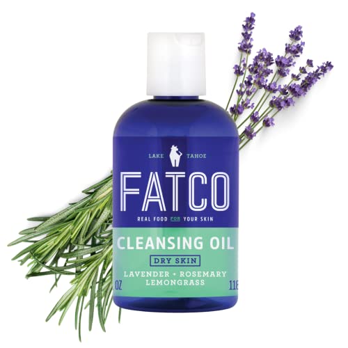 FATCO Facial Cleanser - Nourishing Oil Blend for Dry Skin, Lavender & Rosemary - 2 oz