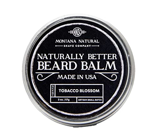 MNSC Tobacco Blossom Beard Balm - All-Natural Hold, Hypoallergenic, Handmade in USA - 2oz