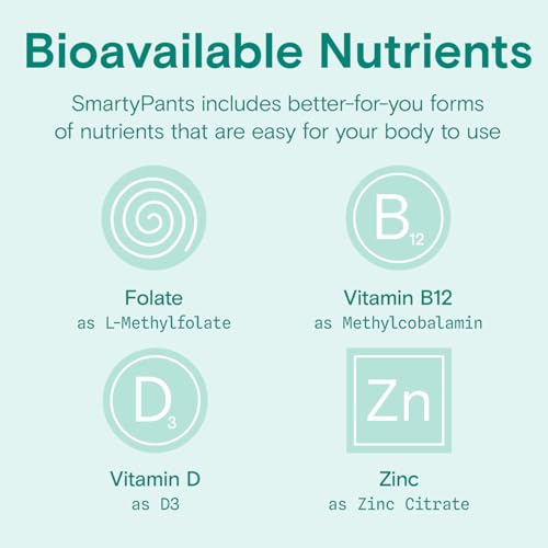 SmartyPants Organic Prenatal Vitamins - 13 Nutrients for Moms, Vegetarian, 120 Count