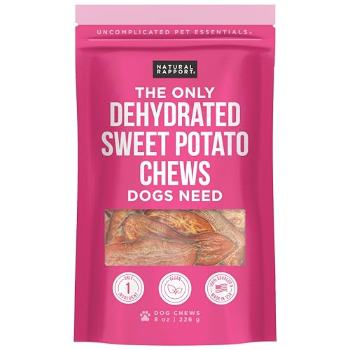 Natural Rapport Dog Treat - Nutrient-Rich Sweet Potato Chews, Dehydrated, 8oz