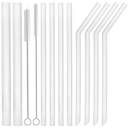 ALINK Reusable Silicone Straw Set - Durable for Smoothies & Boba, BPA-Free, 10-Inch, 10 Pack