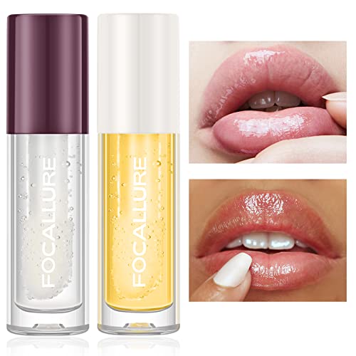 FOCALLURE Lip Plumper Kit - Day & Night Hydration, Natural Ingredients - 2PCS, 3ml Each