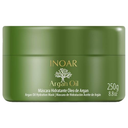 Inoar Argan Oil Hair Mask - Deep Conditioning, Moisturizing, Frizz Control for Curly Hair - 8.05oz