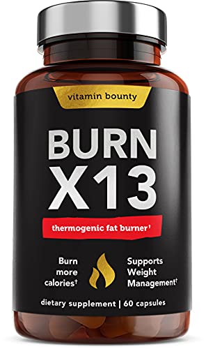 Vitamin Bounty Burn X13 - Thermogenic Fat Burner for Energy & Metabolism Support - 60 Capsules