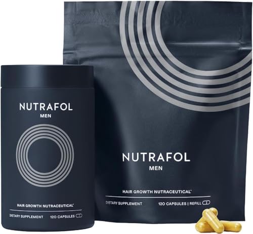 Nutrafol Men's Hair Growth Supplements - Clinically Tested for Thicker Hair, 2-Month Supply