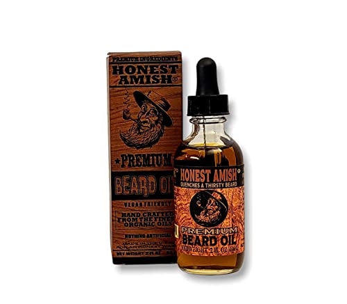 Honest Amish Beard Oil - Softens Beard, Conditions Skin, Organic & All Natural - 2 Ounce