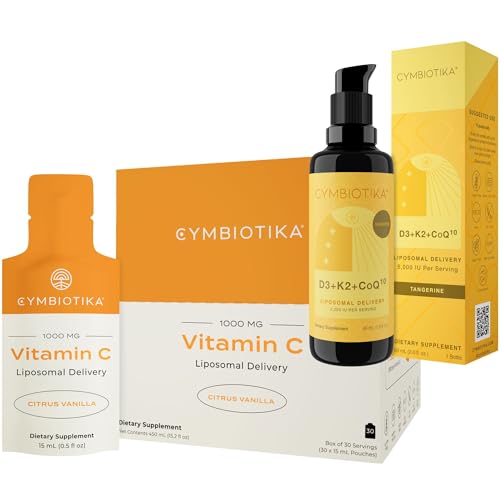 CYMBIOTIKA Liposomal Vitamin C & D3 Bundle - Immune Support, Collagen & Bone Health - 30 Packets