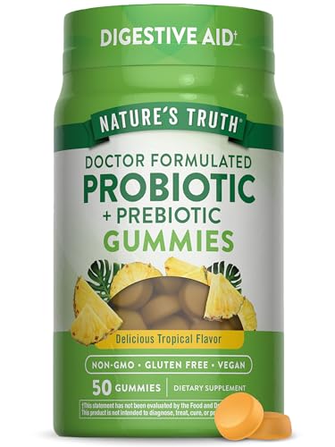 Nature's Truth Probiotic Gummies - 1 Billion Cultures, Vegan, Non-GMO - 50 Count Tropical Flavor