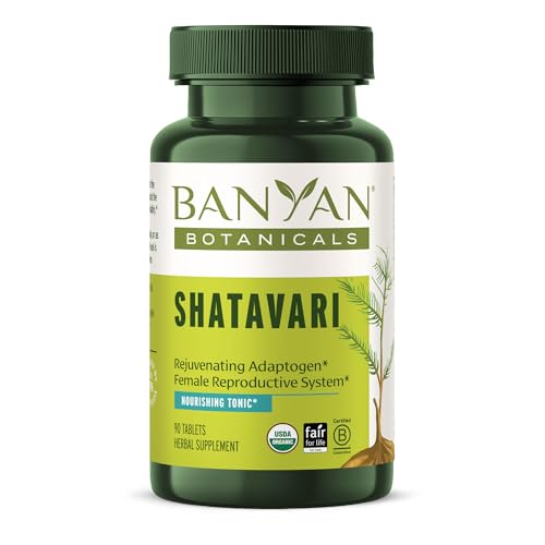 Banyan Botanicals Shatavari Tablets - Supports Reproductive Health, Organic & Vegan - 90 Count