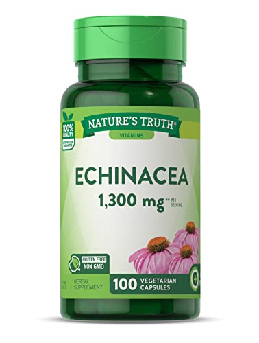 Nature's Truth Echinacea Extract Capsules - Antioxidant Support, Non-GMO & Vegan - 1300mg, 100 Count