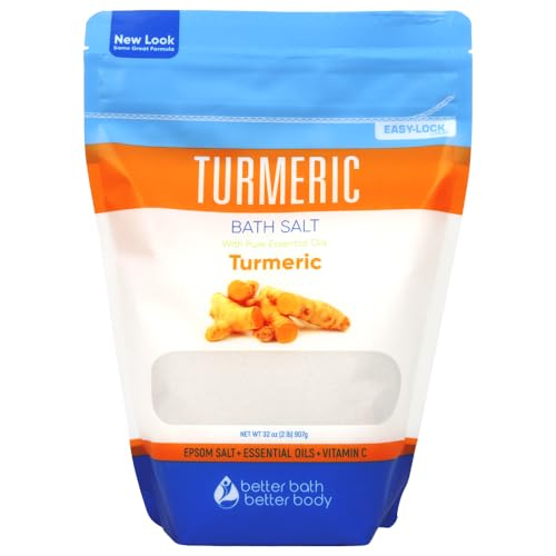 Turmeric Bath Soak - Relieves & Rejuvenates with Essential Oils, Vitamin C - 32 Oz BPA-Free Pouch