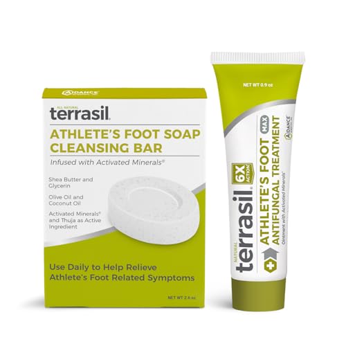 Terrasil Foot Care Set - Effective Athletes Foot Relief, Natural Ingredients - 0.9oz Tube & Soap Bar