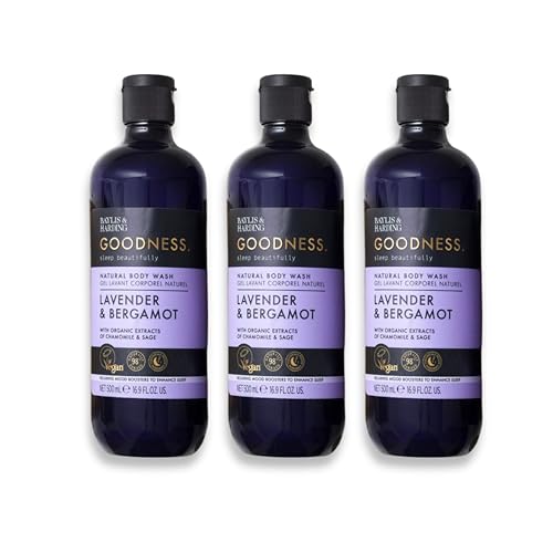 Baylis & Harding Body Wash - Relaxing Lavender & Bergamot, Natural Oils, Vegan - 3 Pack