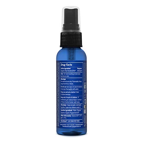 Dr. Bronner's Organic Hand Sanitizer Spray - Cleans & Moisturizes, No Harsh Chemicals - 2oz