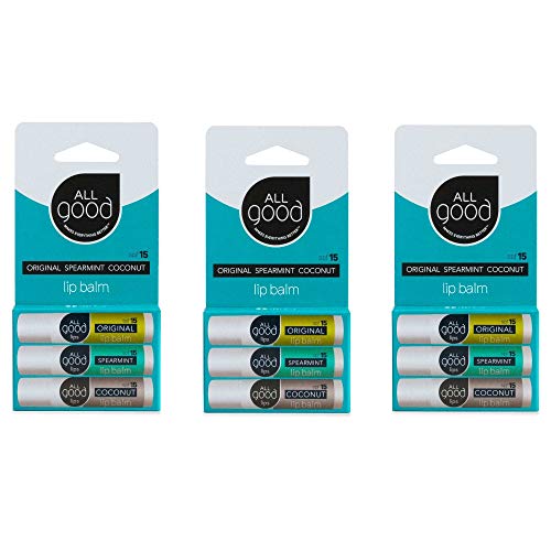 All Good Organic Lip Balm - Hydrating Relief with Olive Oil, Beeswax & Vitamin E - 9-pack