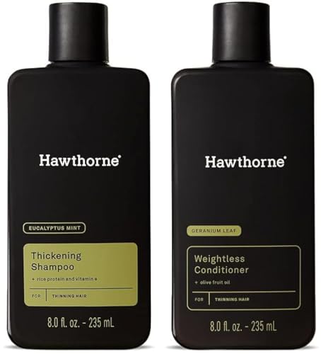 Hawthorne Men's Thickening Shampoo & Conditioner Set - Strengthens, Hydrates, 8 Fl Oz Each