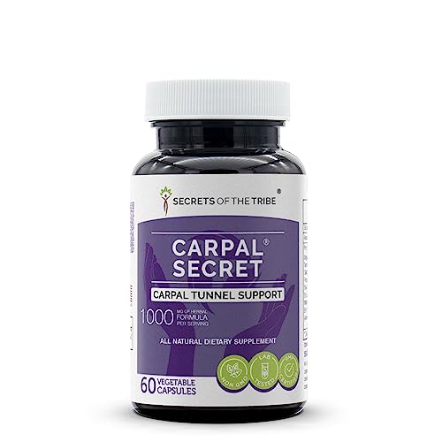 Secrets of the Tribe Herbal Supplement - Carpal Tunnel Support, 100% Natural, 60 Capsules