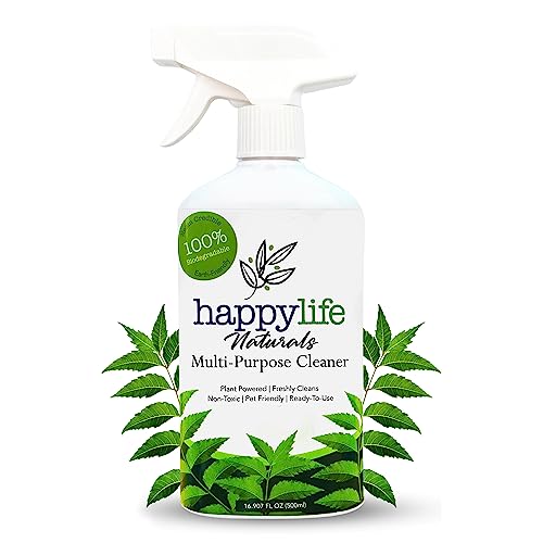 Happy Life Naturals Multi-Surface Cleaner - Gentle, Plant-Based, Kids & Pets Safe - 16.9 Fl oz