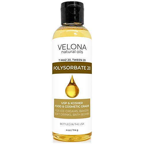 Velona Polysorbate 20 Emulsifier - Natural Solubilizer for Food & Skin Care - 4 Fl Oz