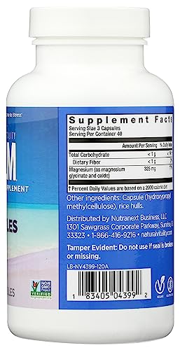 Natural Vitality Calm Magnesium - Supports Relaxation, Vegan & Gluten Free - 120 CT