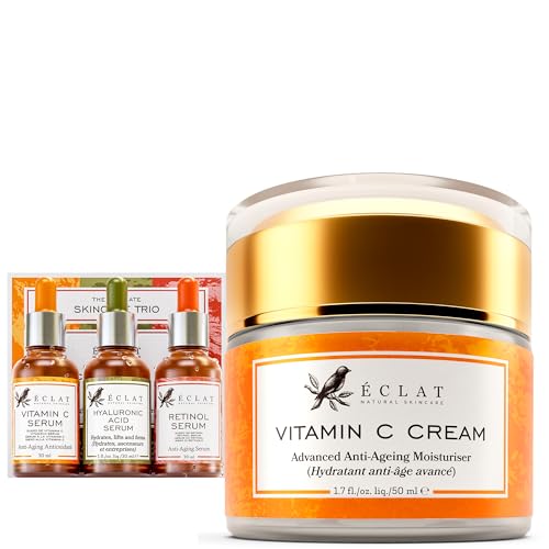 Eclat Skincare Vitamin C Face Moisturizer - Boosts Radiance, Targets 10 Skin Concerns - 3-Pack