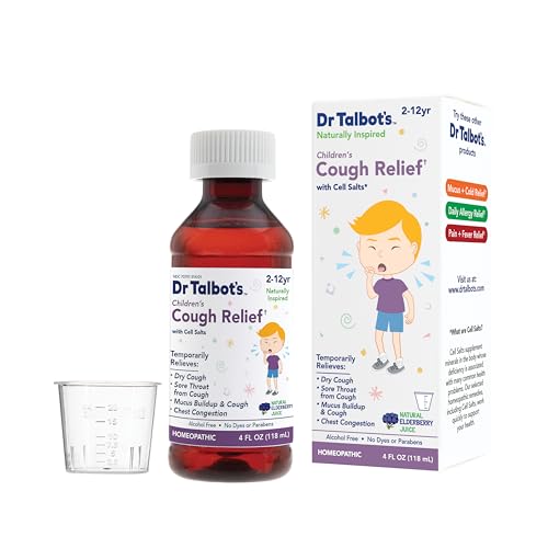 Dr. Talbot's Cough Relief Liquid - Natural Elderberry Flavor, Alcohol-Free, 4 Fl Oz