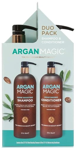 Argan Magic Shampoo & Conditioner Duo - Restores Shine, Moisture & Manageability - 32oz Each