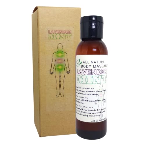 NaturalzCo Lavender Mint Massage Oil - Soothing Therapy, Intense Moisturizer - 4 FL OZ