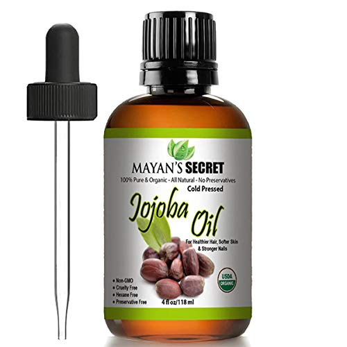 Mayan's Secret Jojoba Oil - USDA Organic Cold Pressed for Skin & Hair Care - 4oz Amber Bottle