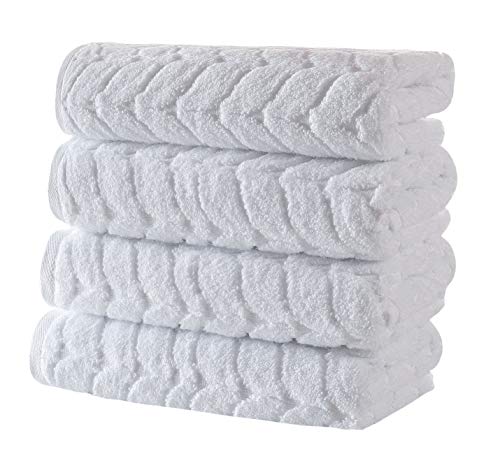 Bagno Milano Turkish Cotton Towel Set - Ultra-Soft, Quick Dry, Absorbent - 4-Piece White Set