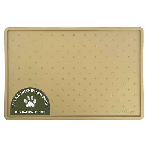 Hevea Dog Feeding Mat - Non-Slip, Waterproof, Vegan Natural Rubber, Hunter Green - 24x16in