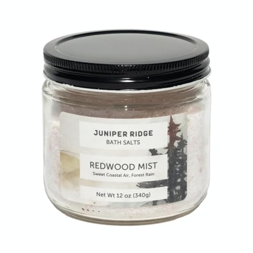 Juniper Ridge Bath Soak & Bubble Bath - Aromatic Mineral Blend, Essential Oils - 12oz Glass Jar