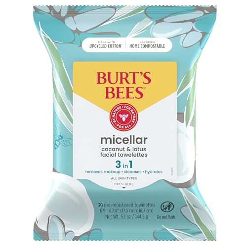 Burt's Bees Micellar Facial Towelettes - Hydrating Makeup Remover, 99.5% Natural - 30 ct