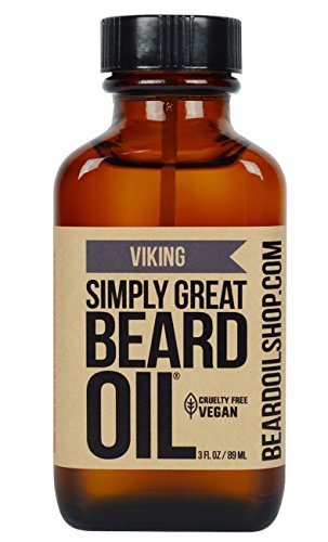 Simply Great Beard Oil - Softens & Conditions, Natural Ingredients - Viking Scent, 3 Oz