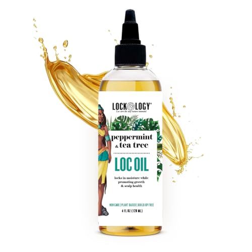 Lockology Hair Oil - Stimulates Growth, Reduces Itching, Made in USA - 4oz Peppermint Tea Tree