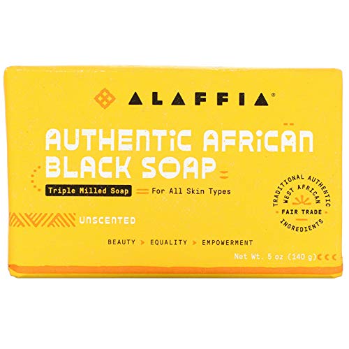 ALAFFIA Body Soap - Authentic African Black Soap, Organic Certified, 5oz, No Animal Testing