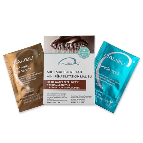 Malibu C Hair Care Set - Boost Manageability & Radiance, Vegan Formula - 2 Remedy Packets