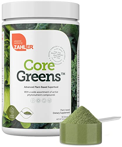 Zahler Core Greens Powder - Nutrient-Rich Superfood for Digestion & Immune Support - 30 Servings