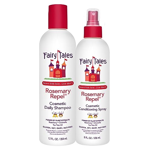 Fairy Tales Kids Shampoo & Conditioning Spray - Lice Defense, Nourishing Oils - 12oz & 8oz Duo