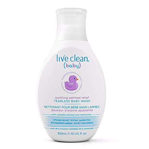 Live Clean Baby Body Wash - Soothes Dry Skin with Oatmeal & Chamomile, 97% Plant-Based - 10oz